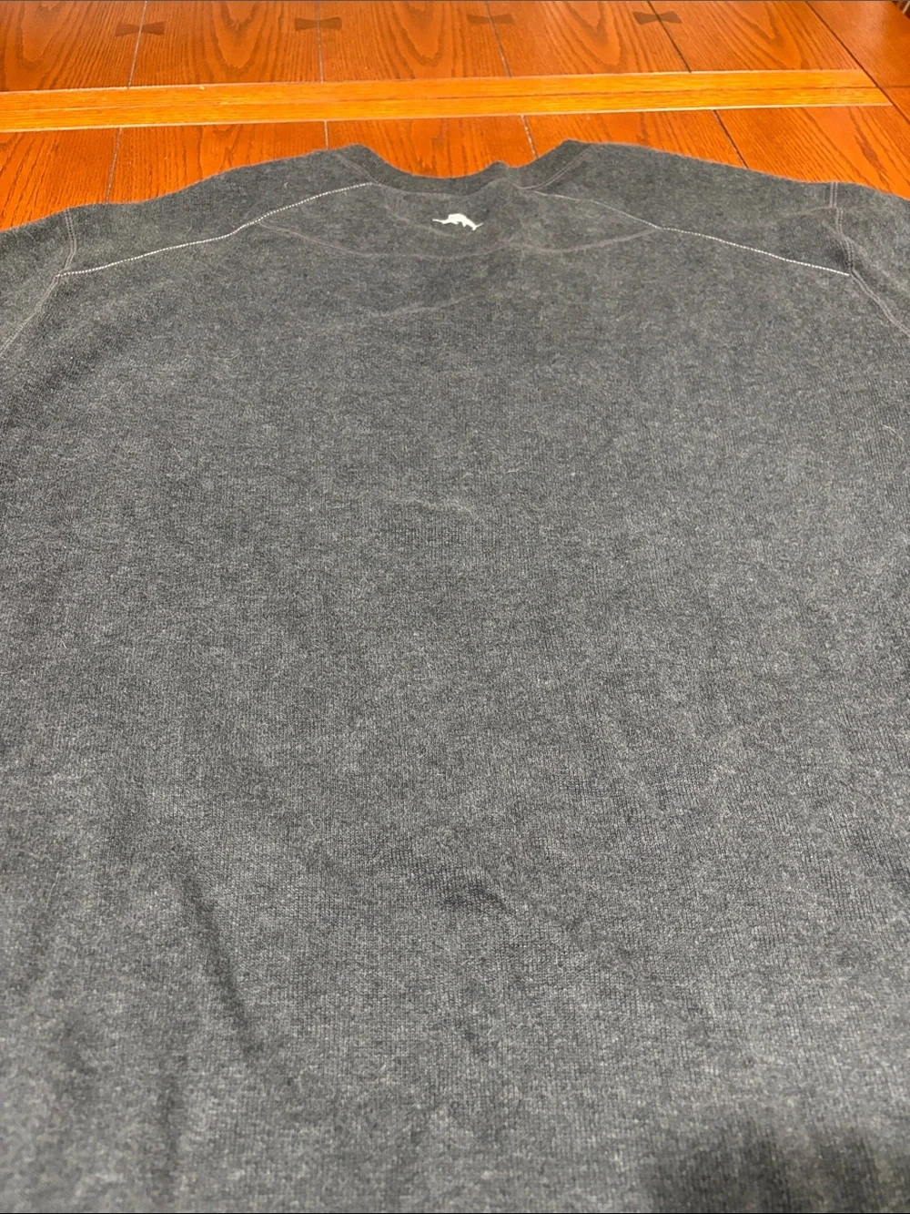 Tommy Bahama Light Gray / Black reversable Crewneck Sweater